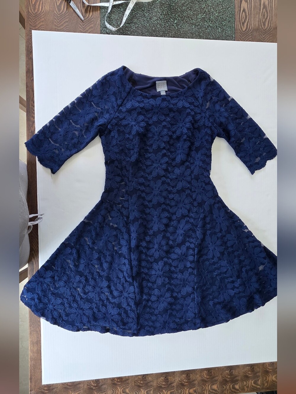 Rabbit Rabbit Rabbit Navy Floral Lace Fit & Flare Dress